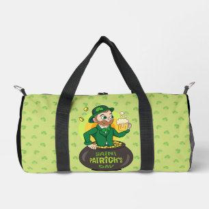 Sac De Sport Lutrin de dessin animé dans un pot d'or tenant un