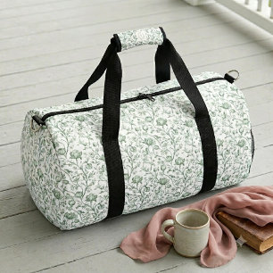 Sac De Sport Luxueux Classique Sauge Artisanat de Toile Françai