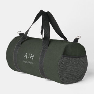 Sac De Sport Luxueux Minimaliste Monogramme Imprimé Cuir Vert