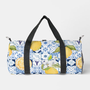 Sac De Sport Majolique bleue méditerranéenne et citron