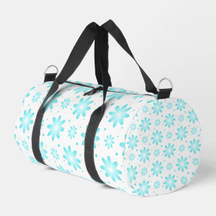 Sac De Sport Marguerite délicate blanche et turquoise, point mo