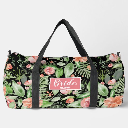 Sac De Sport Mariée florale personnalisée (Recto)
