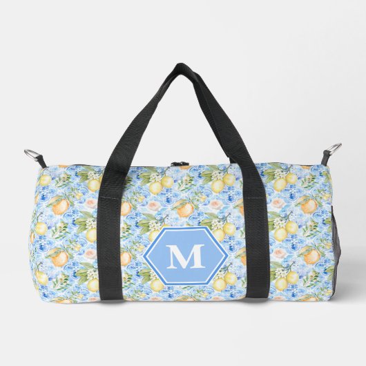 Sac De Sport Mediterranean Blue Tile Limoncello Monogram Name (Recto)