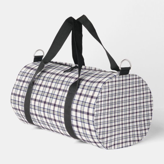 Sac De Sport Merino White and Blue Zodiac Plaid (Coin gauche)