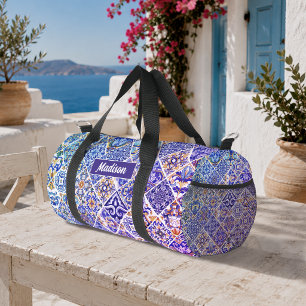Sac De Sport Mexicaine Sicilienne Méditerranée pourpre carreaux