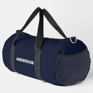 Sac De Sport Midnight Marine bleu couleur solide Nom personnali
