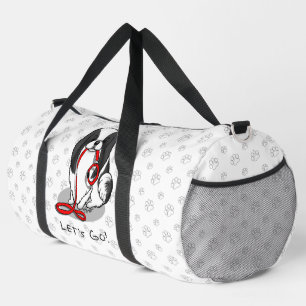Sac De Sport Mignon Allons-y ! Chien Japonais (noir et blanc 1)
