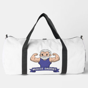 Sac De Sport Mignon Papa Musclé Kawaii Barbu et Bodybuilder