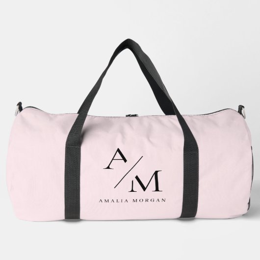 Sac De Sport Minimal Pastel rose initial et personnalisé (Recto)