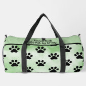 Sac De Sport Mint Green Black Paw Print Bag (Verso)
