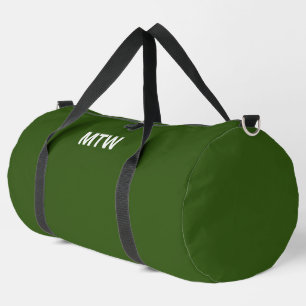 Sac De Sport Modèle de texte simple vert foncé et blanc