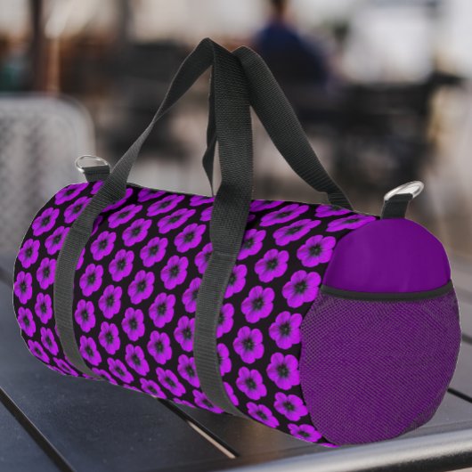 Sac De Sport Modèle floral de géranium violet sur violet