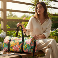 Modèle floral tropical moderne Nom personnalisé