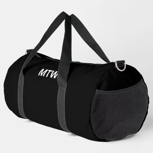 Sac De Sport Modèle texte simple en noir et blanc (Coin droit)