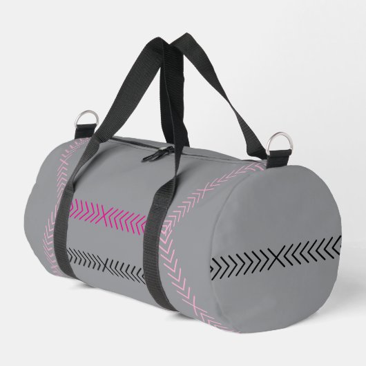 Sac De Sport Modern Silver  Pink Sripe Travel Duffle Bag  (Coin gauche)
