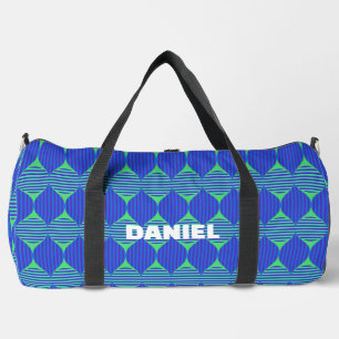 Sac De Sport Moderne Abstrait Bleu et Vert de Milieu de Siècle