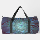 Sac De Sport Moderne Abstrait tendance Fleur bleue Fractal Art (Verso)