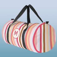 Moderne Monogramme initial Pastel Candy Stripe