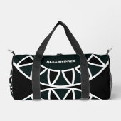 Sac De Sport Moderne Noir Blanc Style élégant Personnaliser (Recto)
