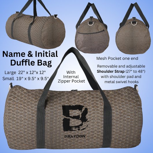 Sac De Sport Modifier le nom initial, Ajouter (supprimer), Plaq