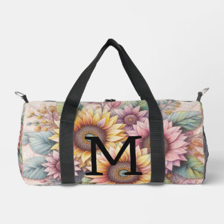 Sac De Sport Monogram lace floral pink yellow orange sunflowers