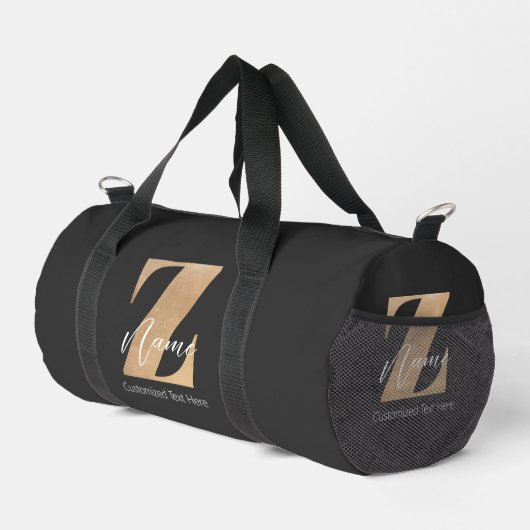 Sac De Sport Monogram with Initial Z & Custom Name Personalized (Coin droit)
