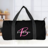 Sac De Sport Monogramme à script noir noir rose chaud tendance