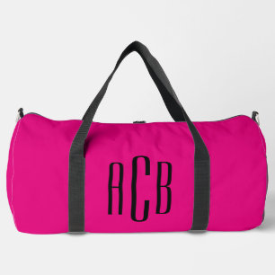 Sac De Sport Monogramme à trois lettres rose vif et noir