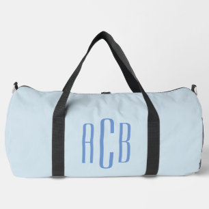 Sac De Sport Monogramme bleu simple à trois lettres