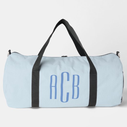 Sac De Sport Monogramme bleu simple à trois lettres (Recto)