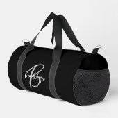 Sac De Sport Monogramme Classique Noir Blanc Gris Script (Coin droit)