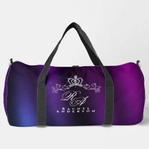 Sac De Sport Monogramme de couronne brillant bleu pourpre