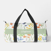Sac De Sport Monogramme de nom de fleur sauvage à l'aquarelle v (Recto)