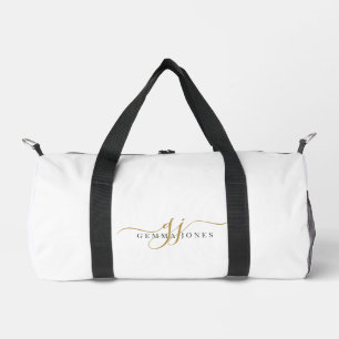 Sac De Sport Monogramme de nom de script or élégant