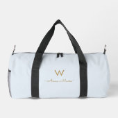 Sac De Sport Monogramme de script doré bleu poussiéreux clair m (Verso)