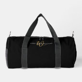 Sac De Sport Monogramme de script or noir moderne (Verso)