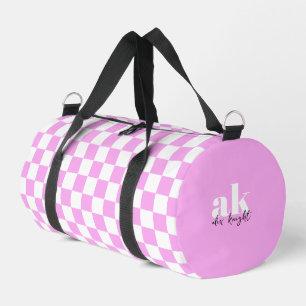 Sac De Sport Monogramme de signature rétro à carreaux