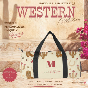 Sac De Sport Monogramme de style Country Western à motif dessin