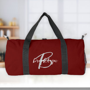 Sac De Sport Monogramme écriture blanc gris Bourgogne