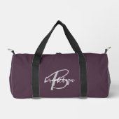 Sac De Sport Monogramme écriture Plum Violet Gris Blanc (Recto)