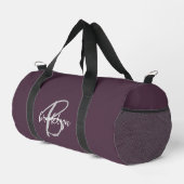 Sac De Sport Monogramme écriture Plum Violet Gris Blanc (Coin droit)