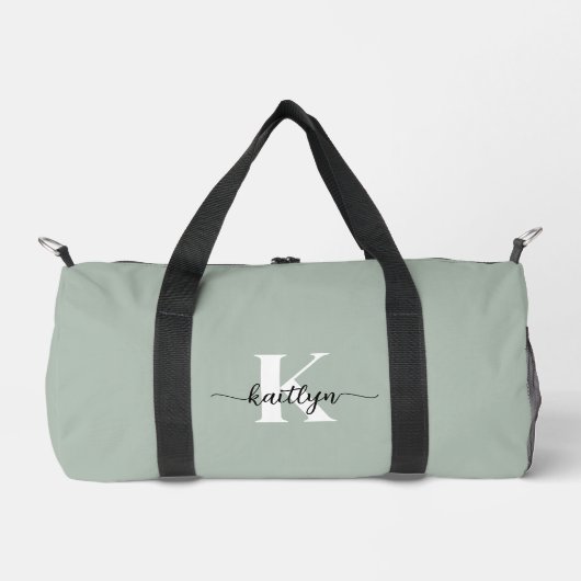 Sac De Sport Monogramme écriture vert sauge (Recto)