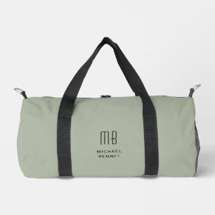 Sac De Sport Monogramme Élégant Vert Sauge
