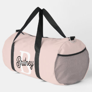 Sac De Sport Monogramme et nom personnalisé moderne Pastel Pink
