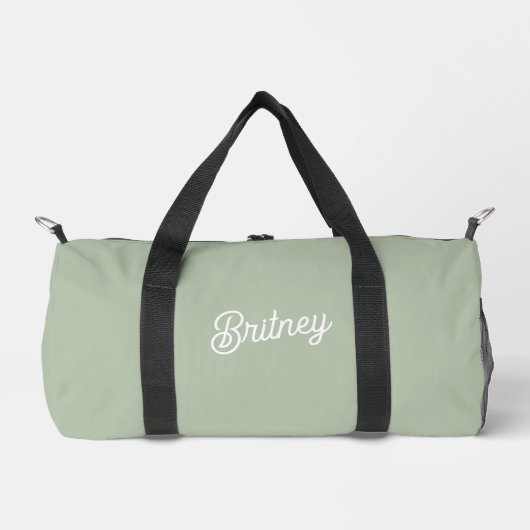 Sac De Sport Monogramme et nom personnalisés de Sage Vert moder (Recto)