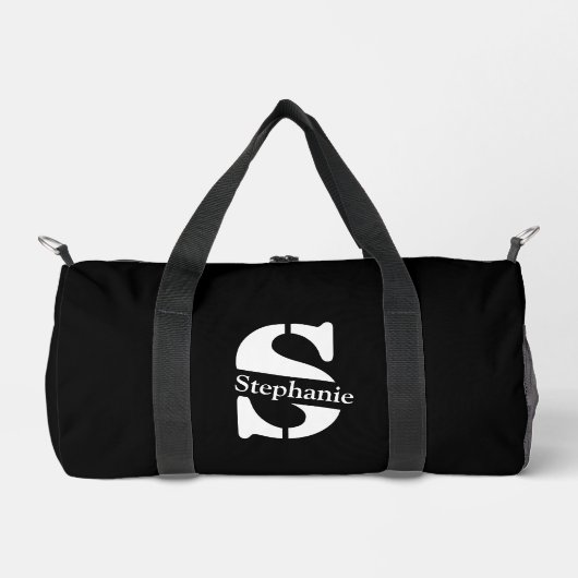 Sac De Sport Monogramme et nom professionnel simple classique (Recto)
