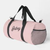 Sac De Sport Monogramme et nom rose pâle moderne (Coin droit)