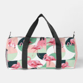 Sac De Sport Monogramme Flamant rose rose moderne Nom géométriq (Verso)