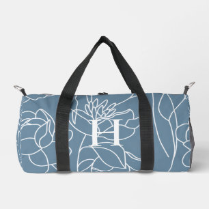 Sac De Sport Monogramme Fleur Sauvage Aquarelle Violet Bleu