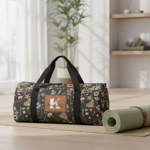 Sac De Sport Monogramme Floral Boho Moderne Nom